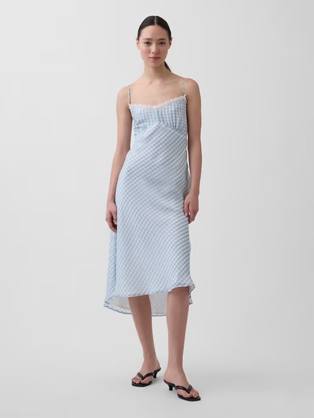Gap Women's Gingham Midi Slip Dress NWT